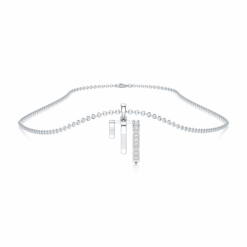 Shine Graph Silver Pendant - White Gold - Image 3
