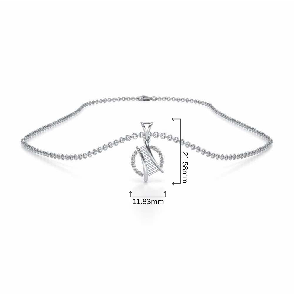 Tiny Ladder Silver Pendant - White Gold - Image 4