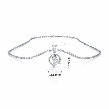 Tiny Ladder Silver Pendant - White Gold - Image 4