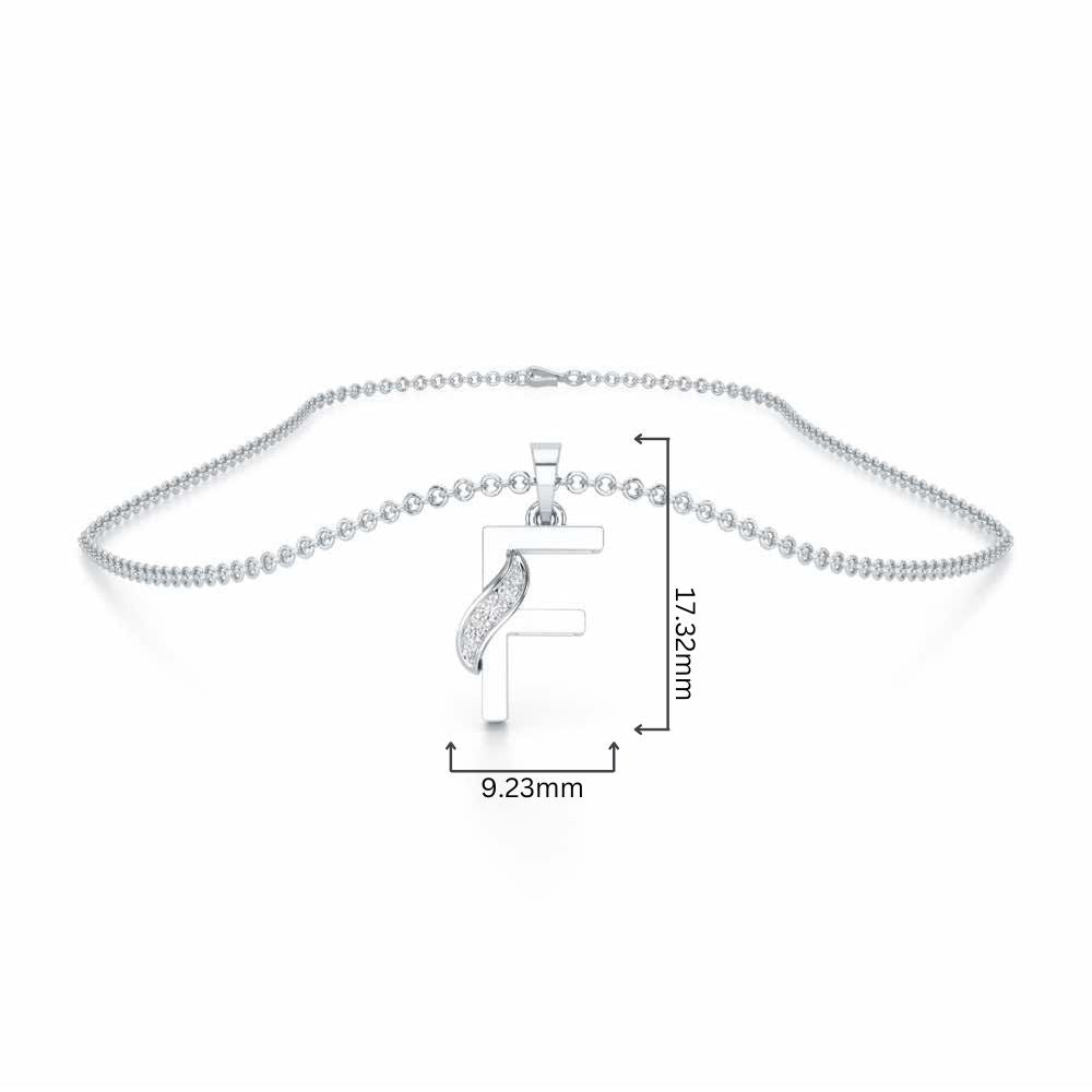 F-Spark Silver Pendant - White Gold - Image 4