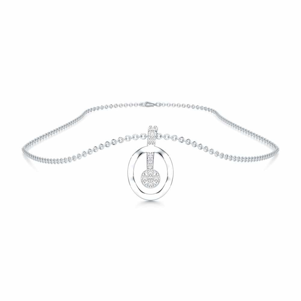 Moonlit Grace Silver Pendant - White Gold - Image 3