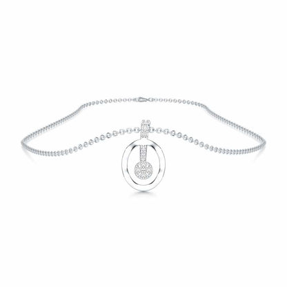 Moonlit Grace Silver Pendant - White Gold - Image 3