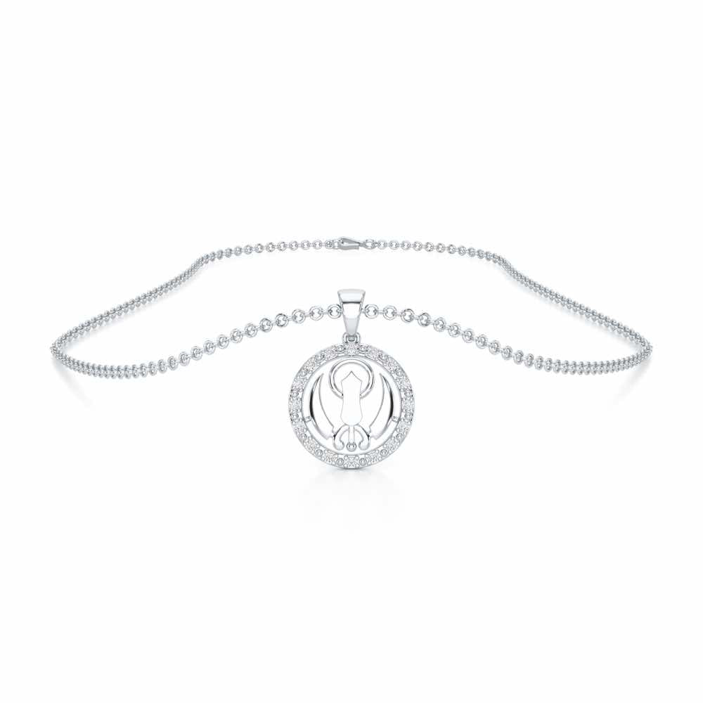 Khalsa Blessing Silver Pendant - White Gold - Image 3