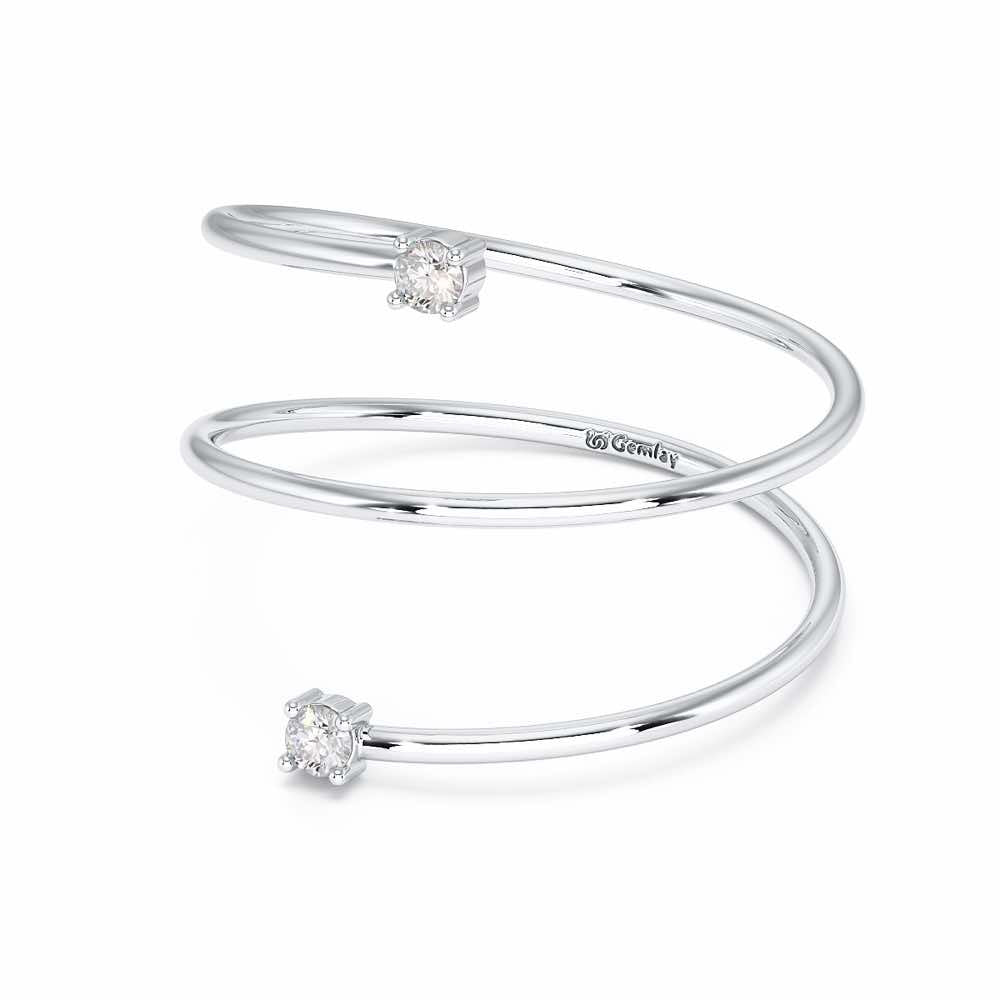 Twinkle Spring Silver Ring - White Gold - Image 3