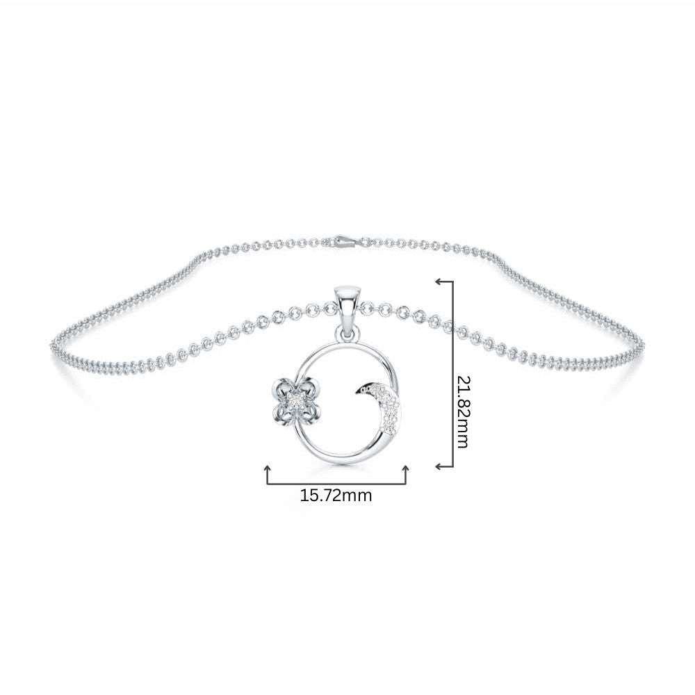 O-Glint Silver Pendant - White Gold - Image 4