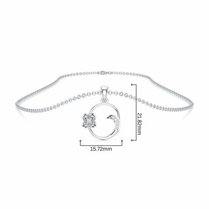 O-Glint Silver Pendant - White Gold - Image 4