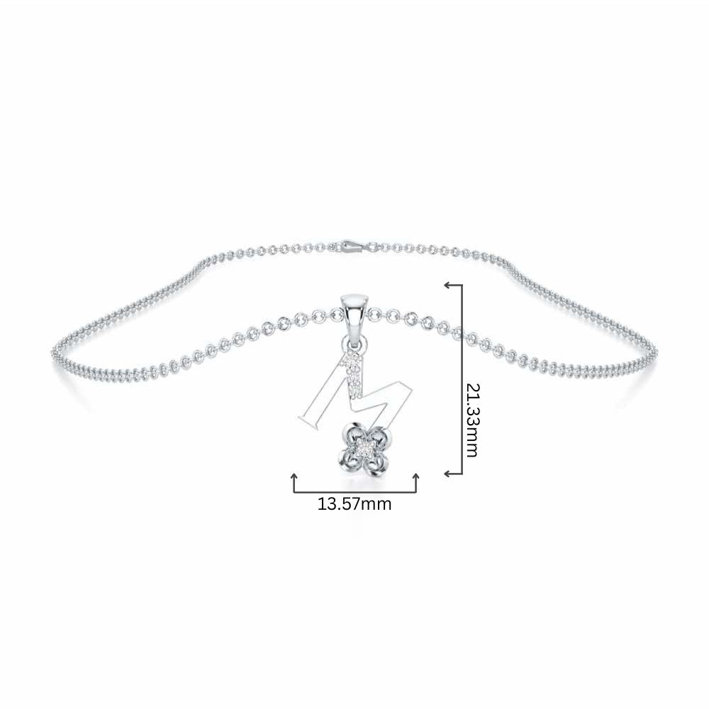 M-Glint Silver Pendant - White Gold - Image 4
