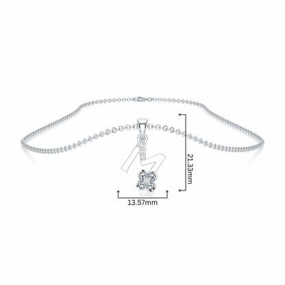 M-Glint Silver Pendant - White Gold - Image 4