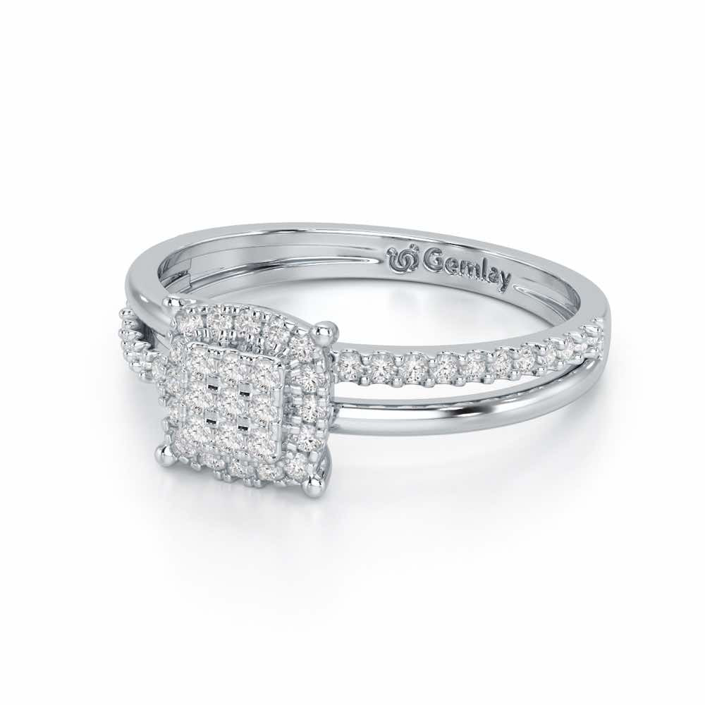 Dawn of Glow Silver Ring - White Gold - Image 3
