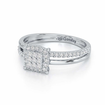 Dawn of Glow Silver Ring - White Gold - Image 3