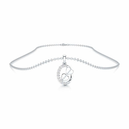 Hearts Of Gleam Silver Pendant - White Gold - Image 3