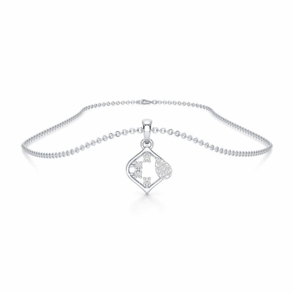 Starlit Charm Silver Pendant - White Gold - Image 3
