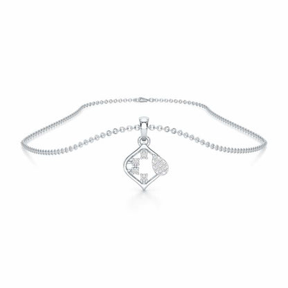 Starlit Charm Silver Pendant - White Gold - Image 3
