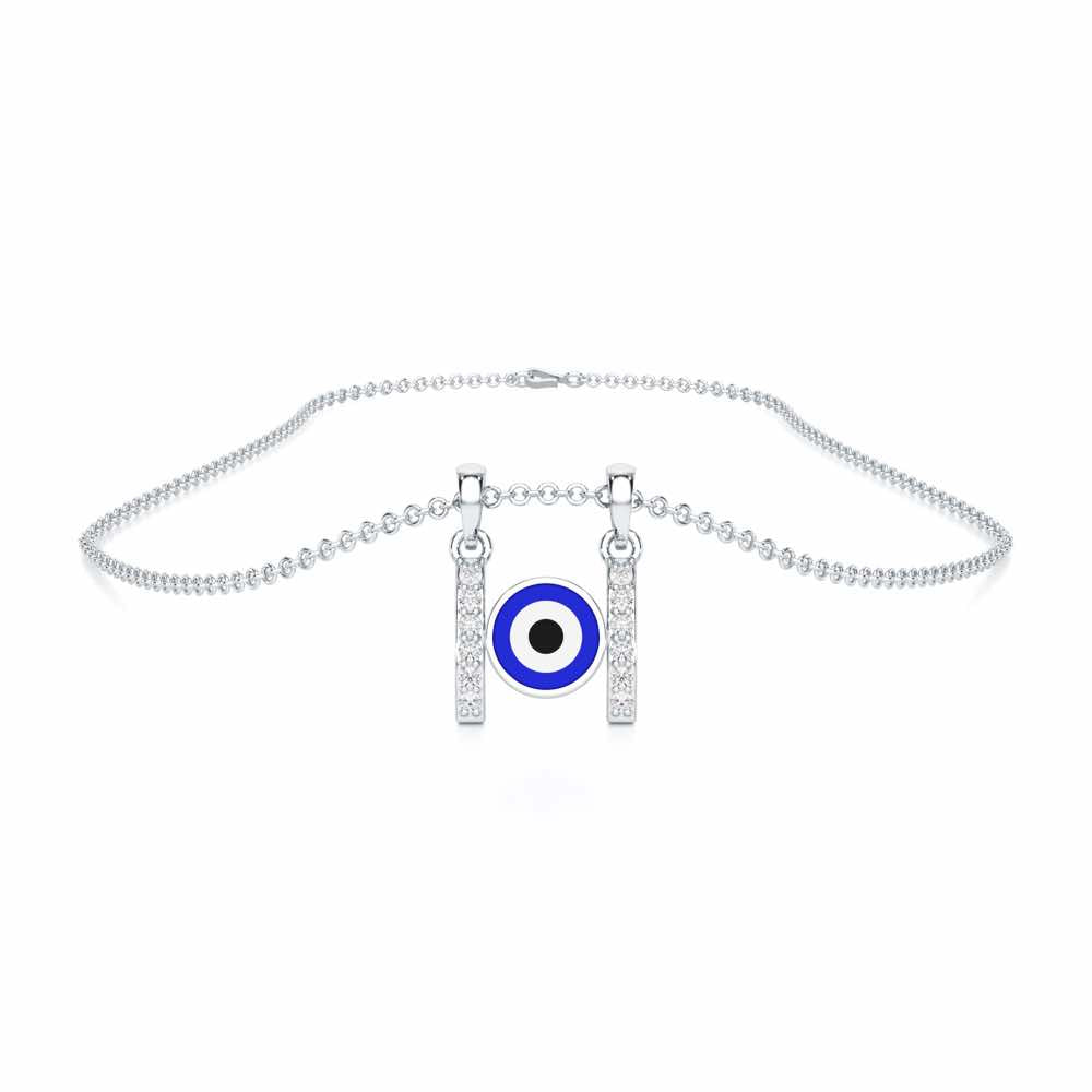 Eyes of Destiny Silver Pendant - White Gold - Image 3
