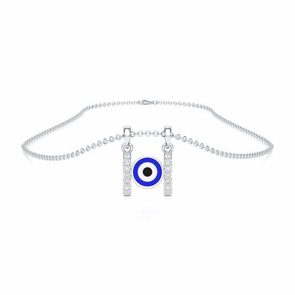 Eyes of Destiny Silver Pendant - White Gold - Image 3