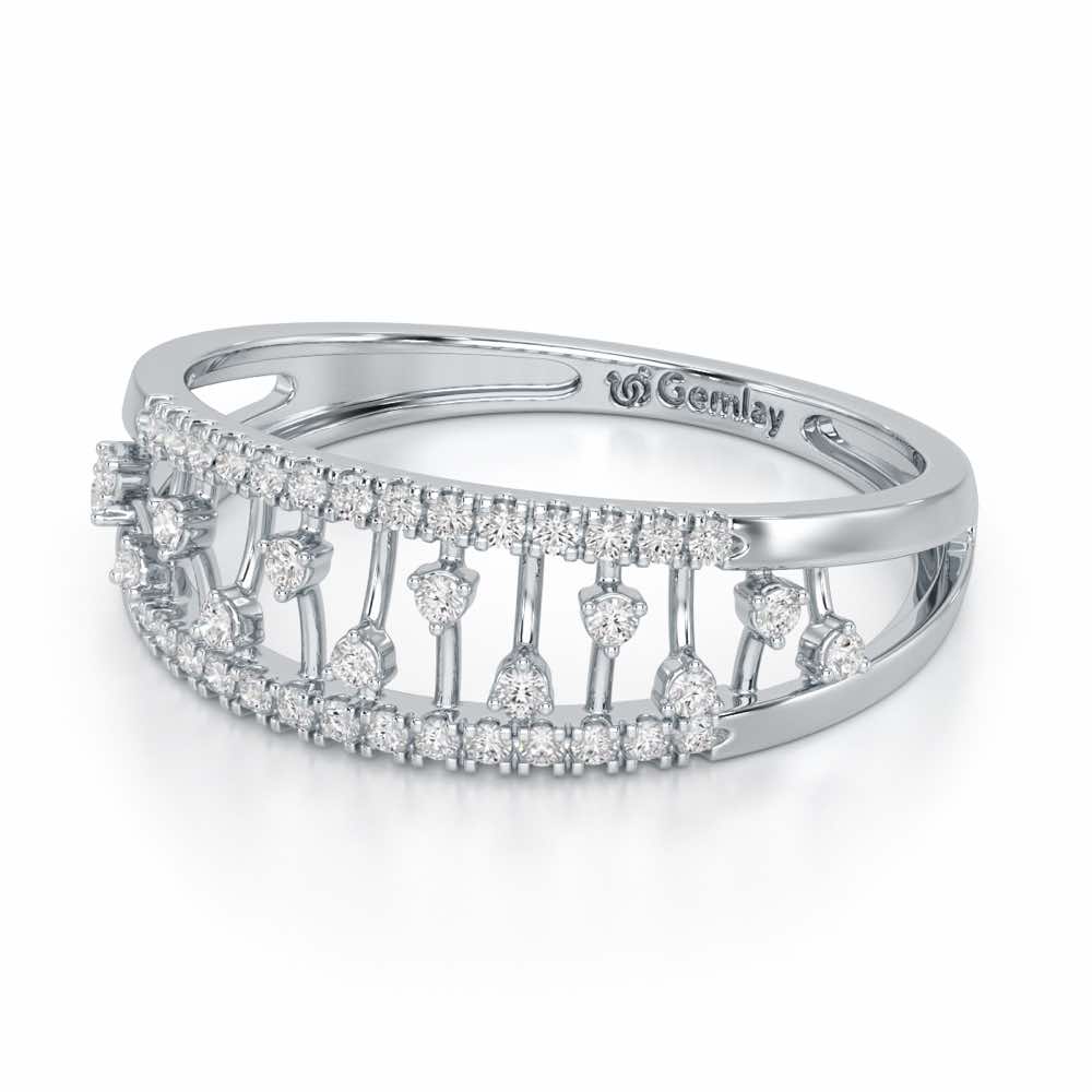 Glowy Serina Silver Ring - White Gold - Image 3