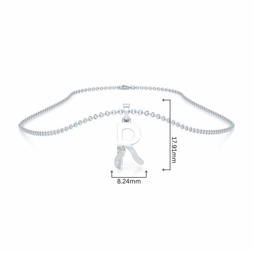 R-Spark Silver Pendant - White Gold - Image 4