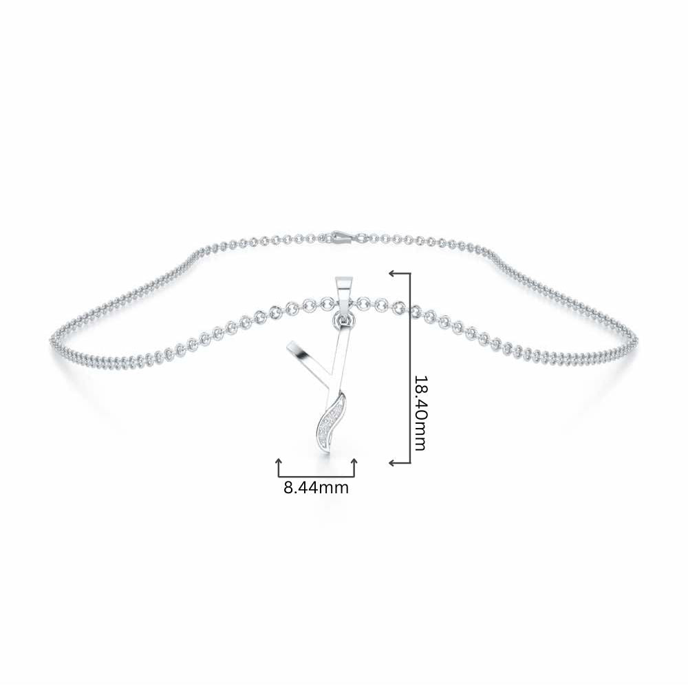 Y-Spark Silver Pendant - White Gold - Image 4