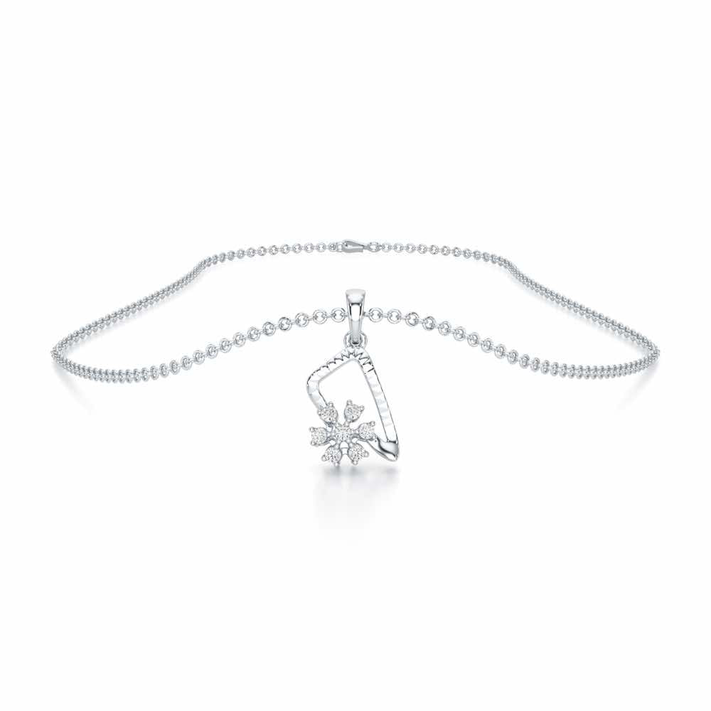 Serene Elegance Silver Pendant - White Gold - Image 3