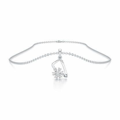Serene Elegance Silver Pendant - White Gold - Image 3