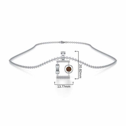 Rudraksh Silver Pendant - White Gold - Image 4