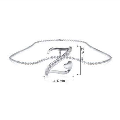 Lovely Z Silver Pendant - White Gold - Image 4