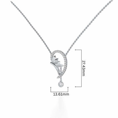 Half Heart Silver Pendant - White Gold - Image 4