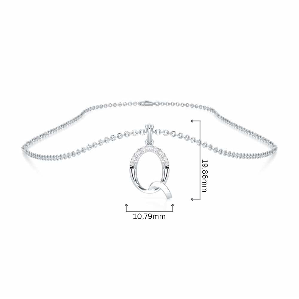 Q-Luke Silver Pendant - White Gold - Image 4