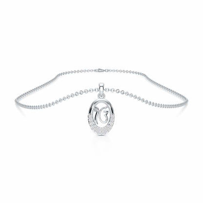 Onkar Shakti Silver Pendant - White Gold - Image 3