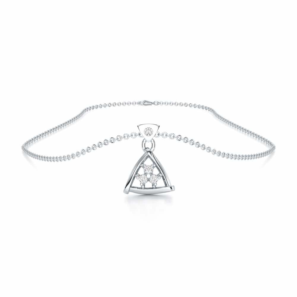 Shimmer Delight Silver Pendant - White Gold - Image 3