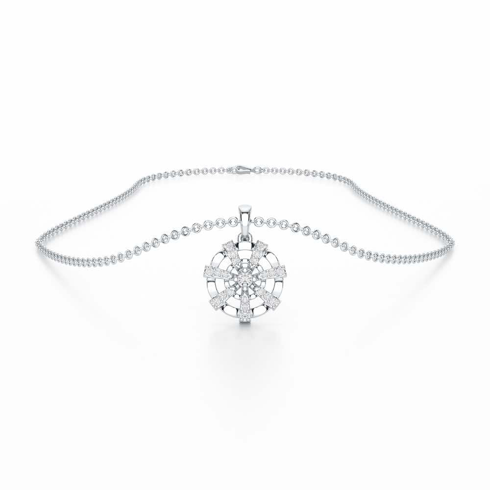 Ethereal Charm Silver Pendant - White Gold - Image 3