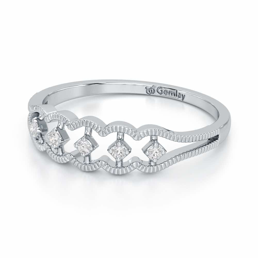 Glow Dance Silver Ring - White Gold - Image 3
