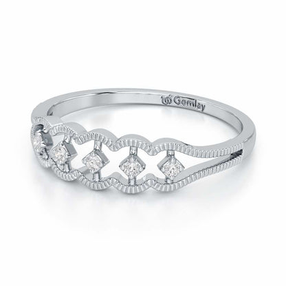 Glow Dance Silver Ring - White Gold - Image 3