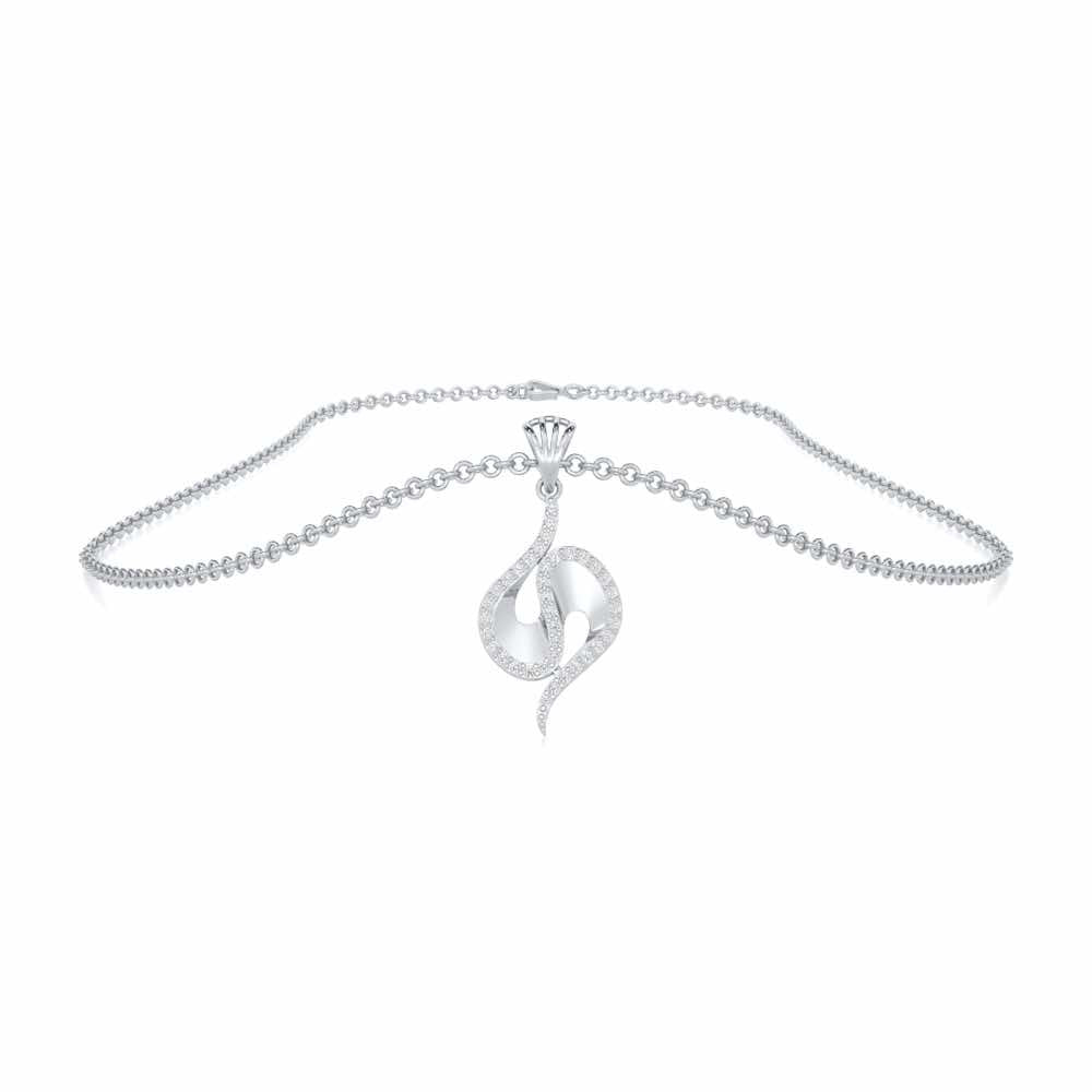 Soulful Rhythms Silver Pendant - White Gold - Image 3