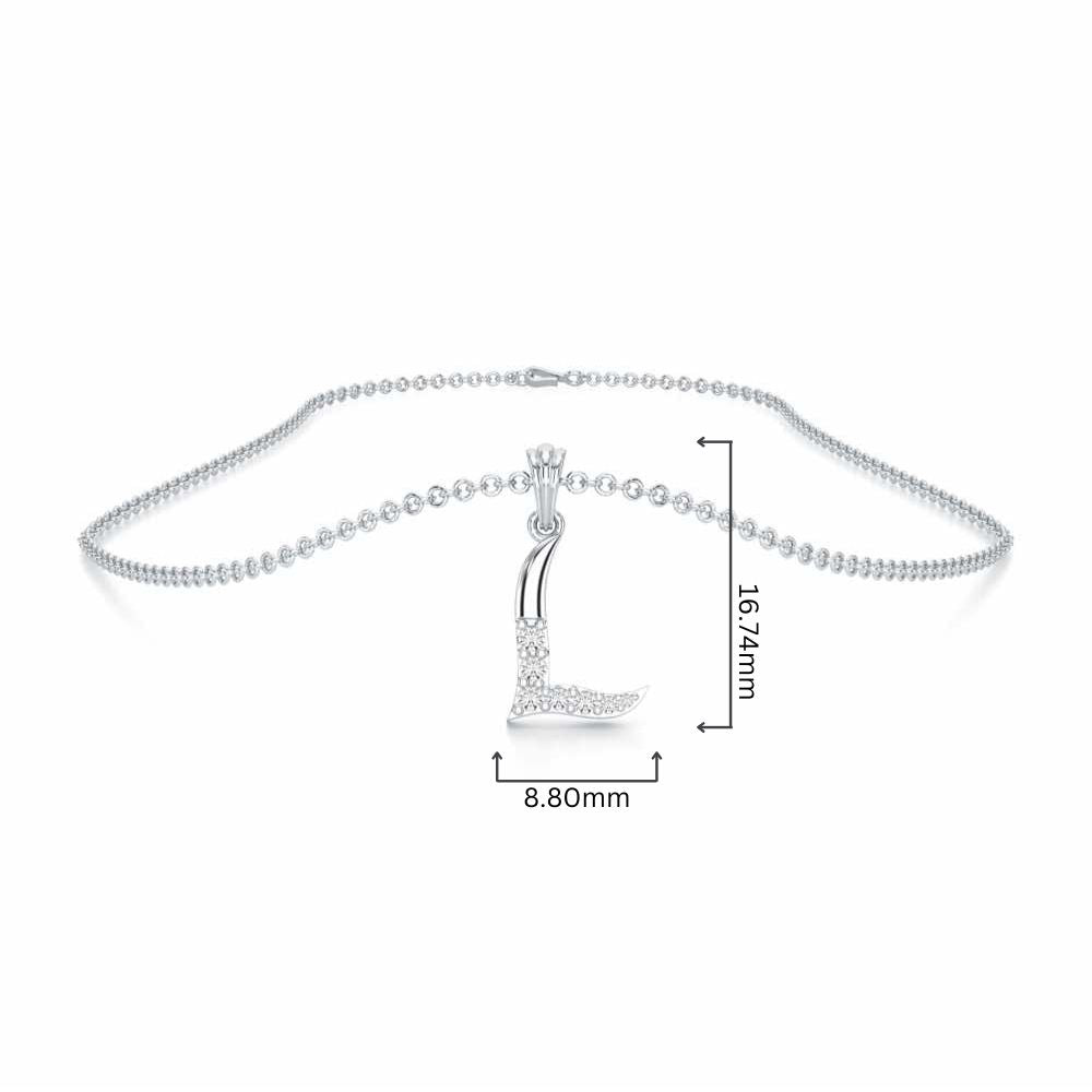 L-Luke Silver Pendant - White Gold - Image 4