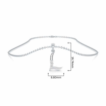 L-Luke Silver Pendant - White Gold - Image 4