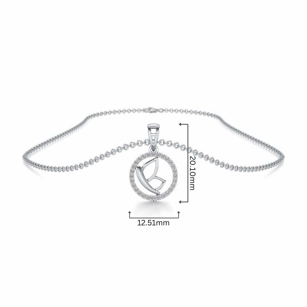 Crest Silver Pendant - White Gold - Image 4