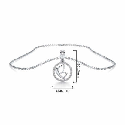 Crest Silver Pendant - White Gold - Image 4
