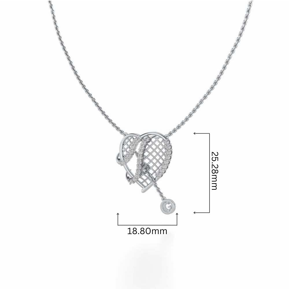 Grab Heart Silver Pendant - White Gold - Image 4