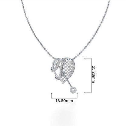 Grab Heart Silver Pendant - White Gold - Image 4