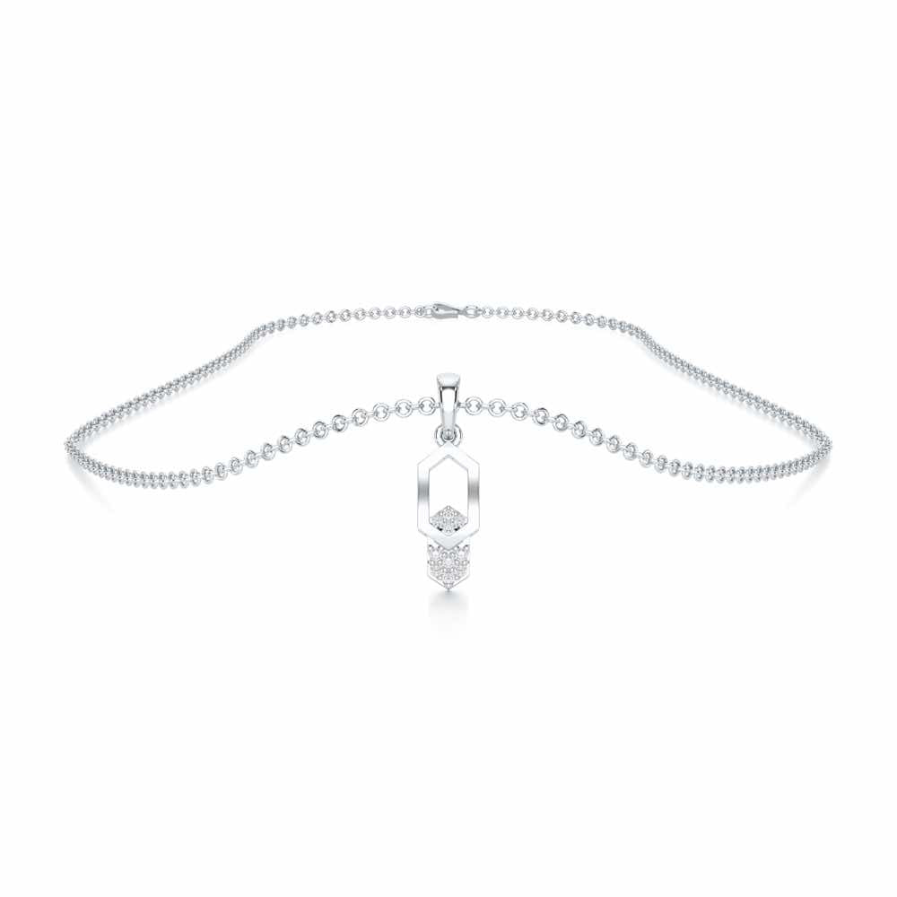 Soft Glow Silver Pendant - White Gold - Image 3