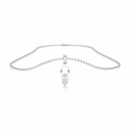 Soft Glow Silver Pendant - White Gold - Image 3
