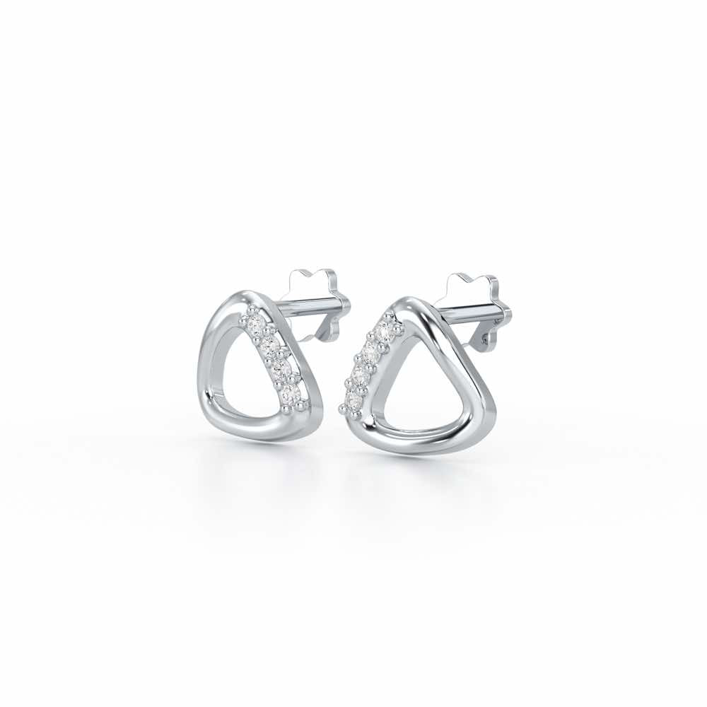 Twinkle Loops Silver Earrings - White Gold - Image 3
