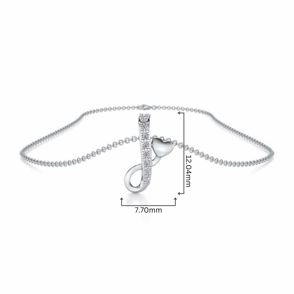 Lovely I Silver Pendant - White Gold - Image 4