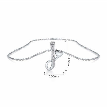 Lovely I Silver Pendant - White Gold - Image 4