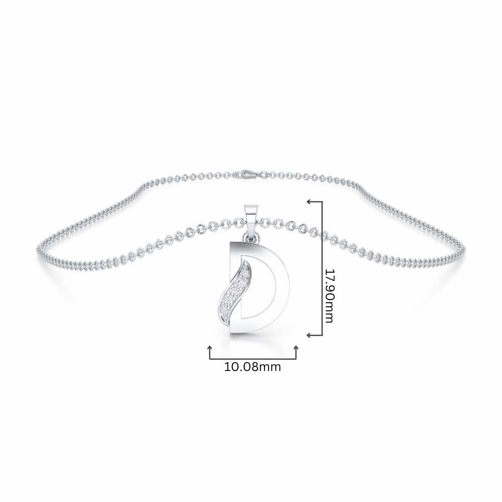 D-Spark Silver Pendant - White Gold - Image 4
