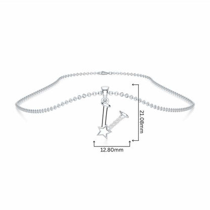 V-Glint Silver Pendant - White Gold - Image 4