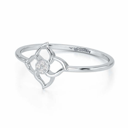 Solo Bloom Silver Ring - White Gold - Image 3