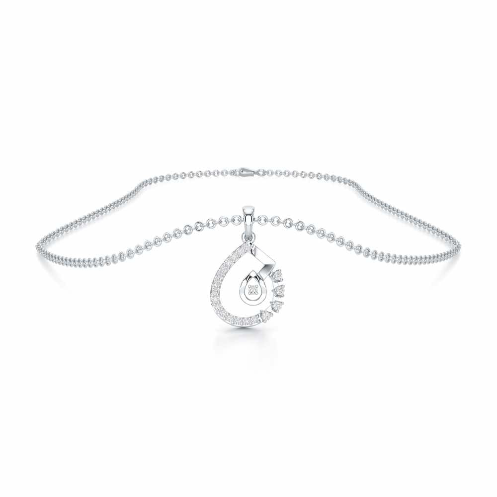 Soft Radiance Silver Pendant - White Gold - Image 3