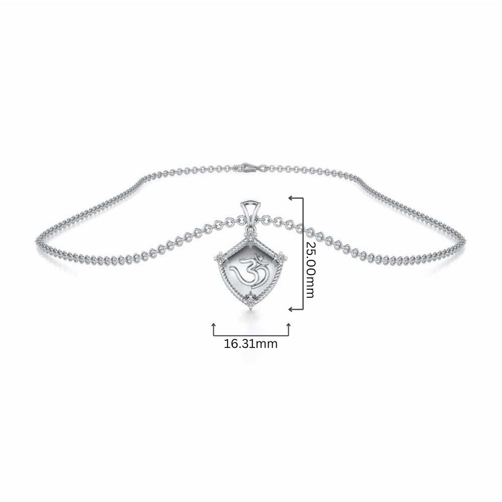 Namoh Silver Pendant - White Gold - Image 4